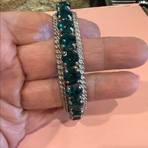 Sorrelli Silver and Emerald Crystal Crystal Bracelet